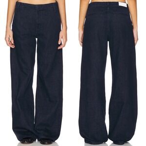 Anthropologie RE/DONE Wide Leg Trouser Jeans Womens Size 30 Dark Blue NEW Denim